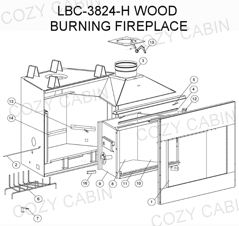 Elite Series LBC Herringbone Wood Burning Fireplace (LBC-3824-H) #LBC-3824-H